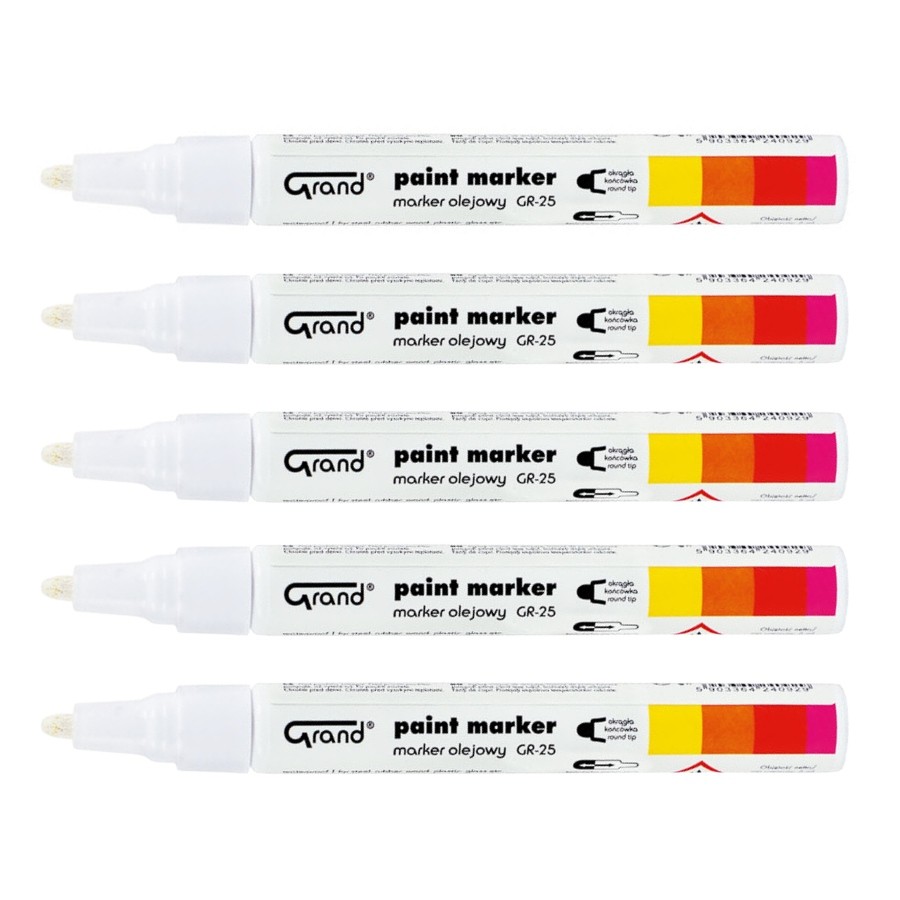 Marker Pisak Olejowy Grand GR25 Biały 1,8mm 5szt