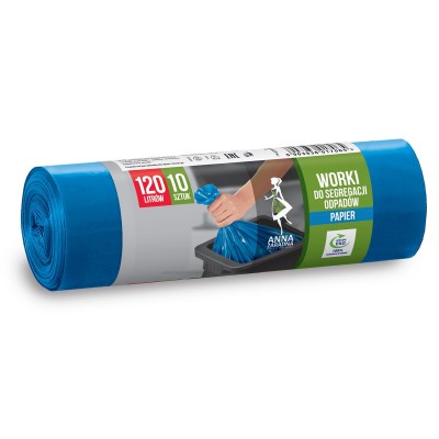 Worki-do-segregacji-odpadow-120L-10szt-niebieskie-tradycyjne-PAPIER-Anna-Zaradna