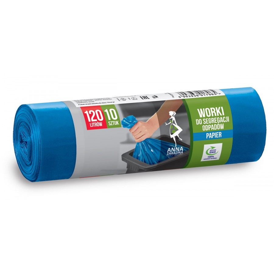 Worki-do-segregacji-odpadow-120L-10szt-niebieskie-tradycyjne-PAPIER-Anna-Zaradna