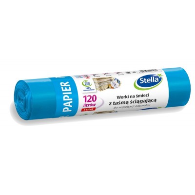 Worki-do-segregacji-odpadow-120L-5szt-niebieskie-z-taśma-PAPIER-Stella