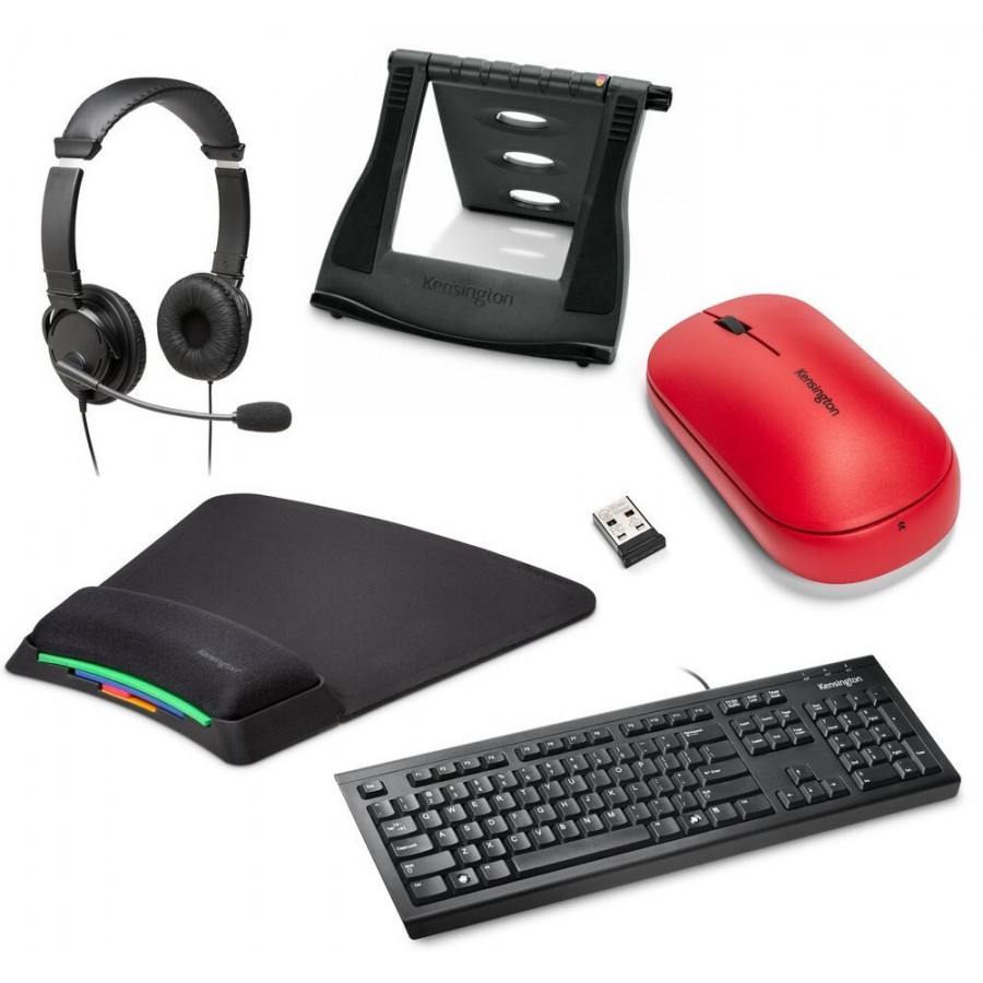 Zestaw-do-pracy-zdalnej-Kensington-Pakiet-Premium-Home-Office-myszka-czerwona
