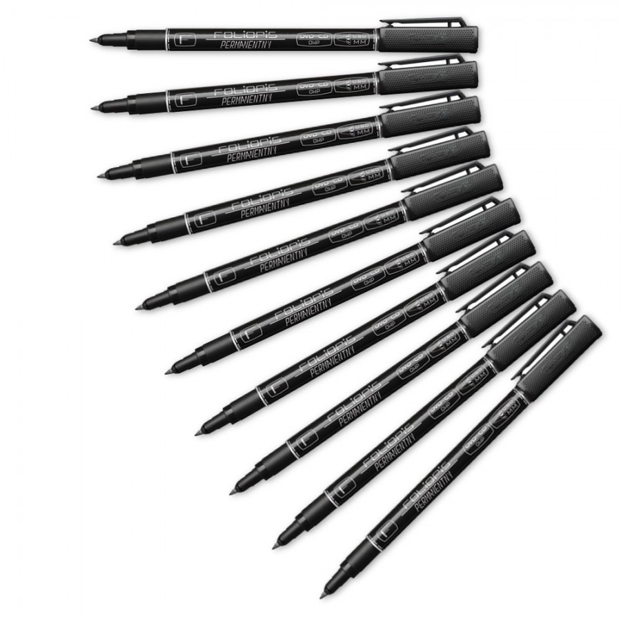 Zestaw-10-Szt-Foliopis-marker-0-6mm-CD-DVD-Rystor-FF-6-Czarny