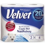 Ręczniki w rolce celulozowe Velvet 2-warstwowe 90 listków 2szt - białe