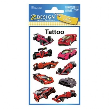 Tatuaze-dla-dzieci-auta-wyścigowe