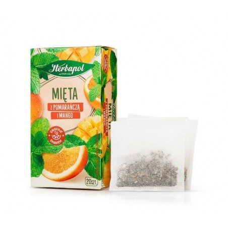 Herbata ziołowo owocowa mięta mango pomarańcza