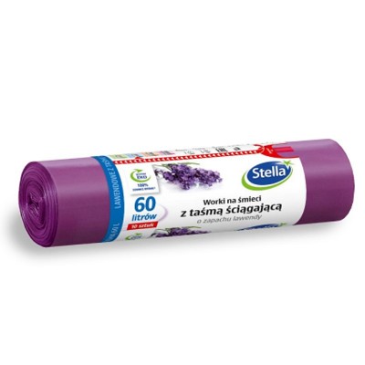 Worki-na-śmieci-z-taśma-ściagajaca-Stella-zapach-LAWENDY-60L-10szt
