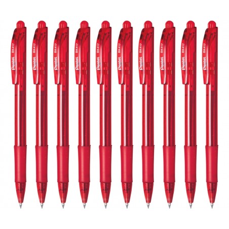 10x-Dlugopis-Pentel-BK-417-automatyczny-czerwony